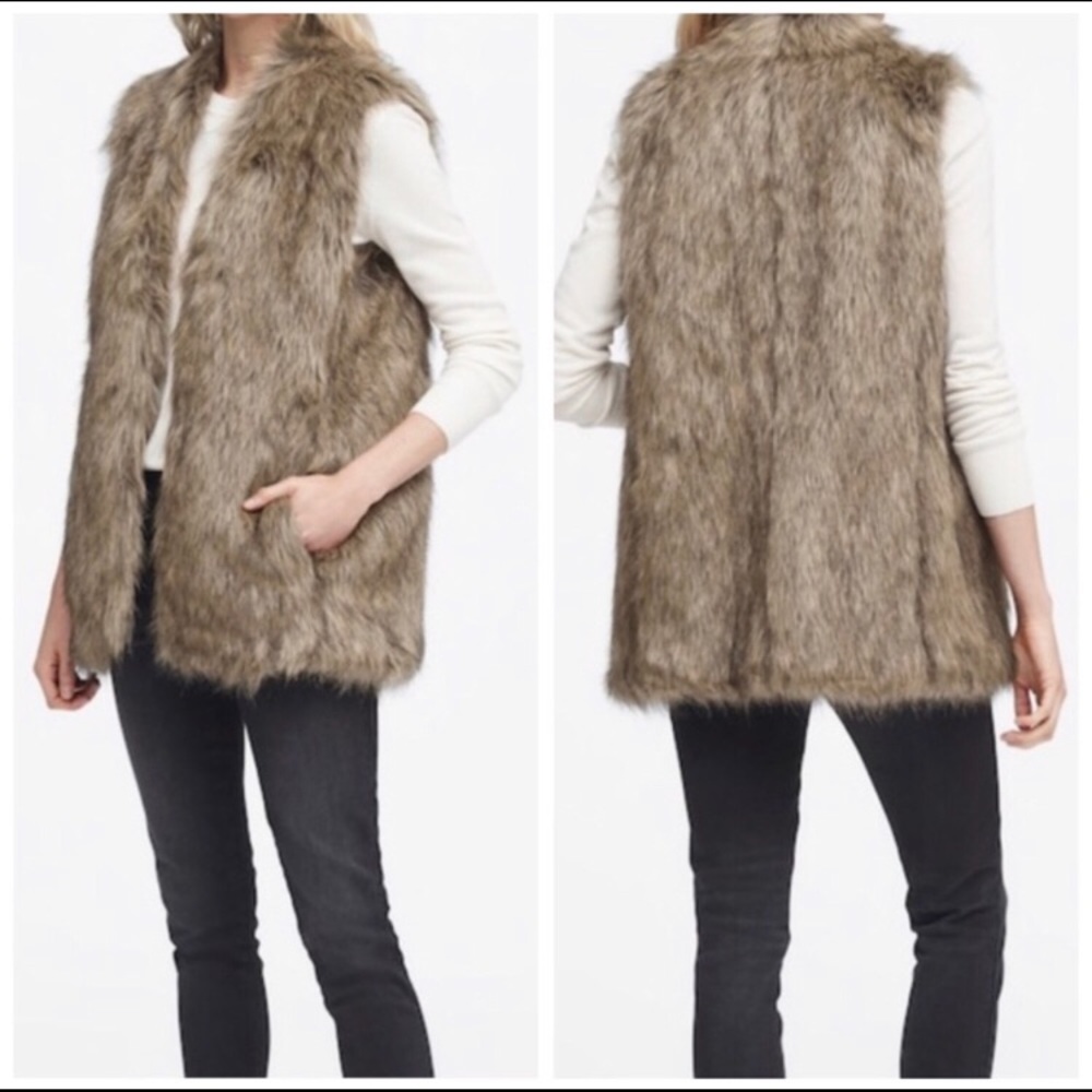 Banana Republic Faux Fur Vest